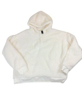 Lukka Lux Sherpa Hoodie Pullover Cream XL Cozy Fleece Sweatshirt Soft Plush